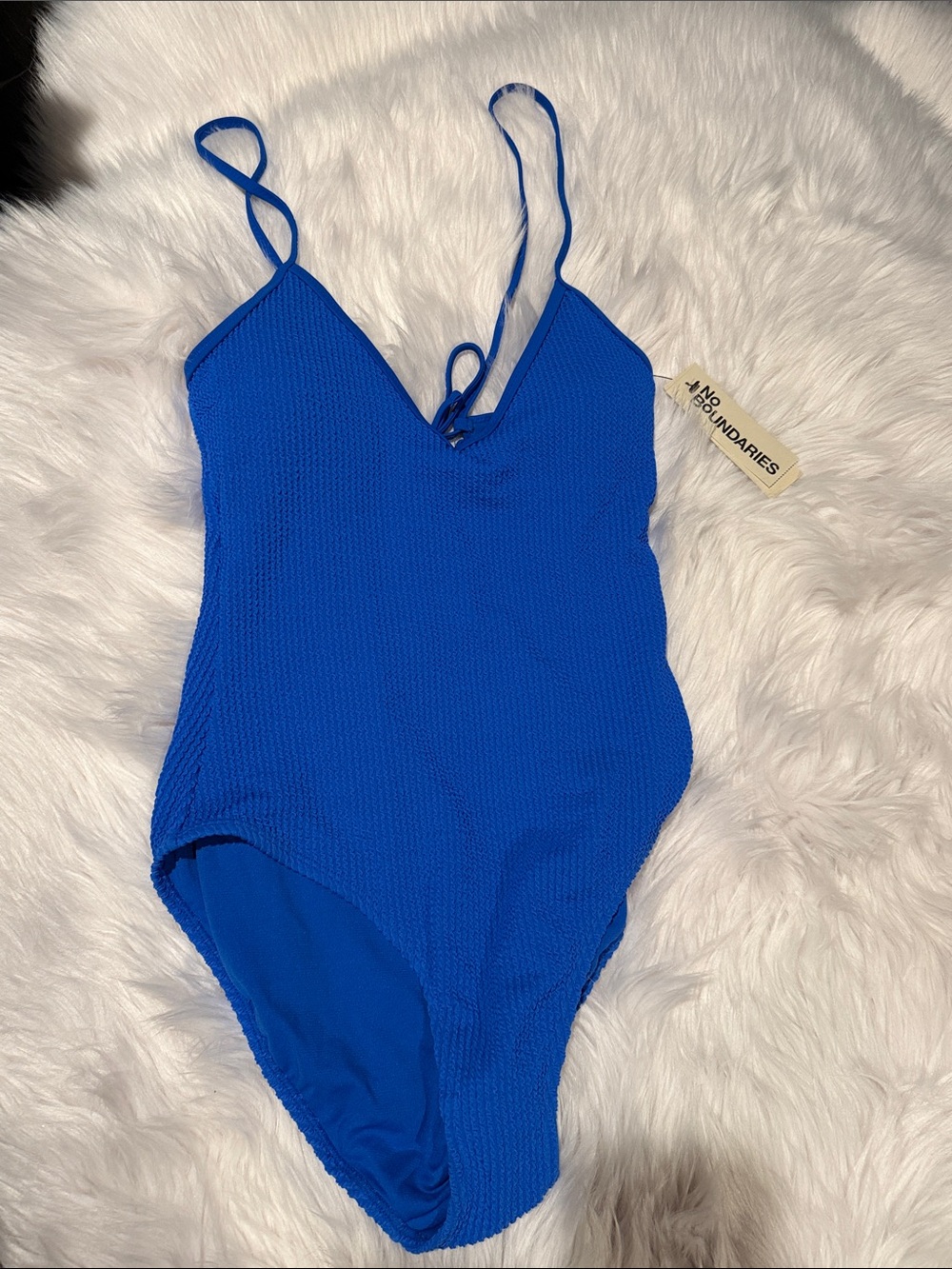 No Boundaries Cobalt Blue Textured One-Piece Swimsuit